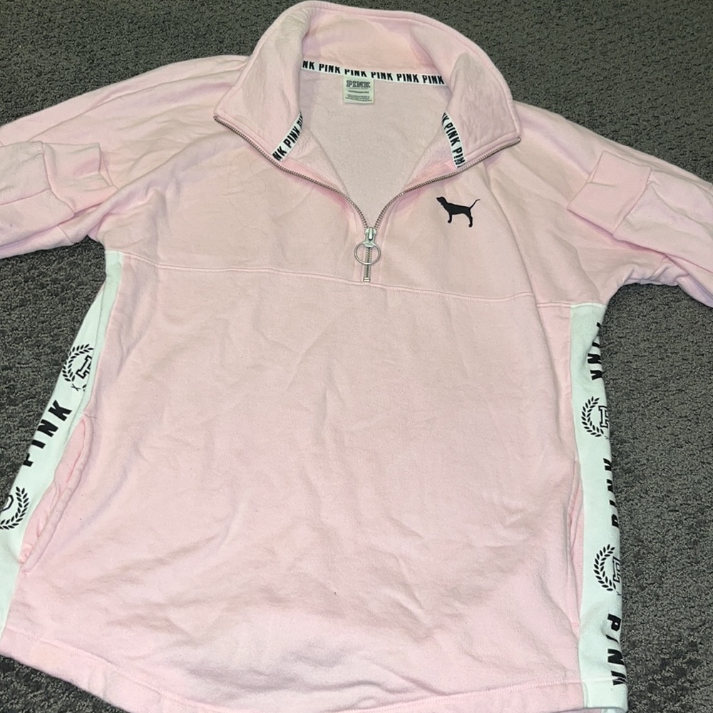 Pink XS Half Zip Sweatshirt